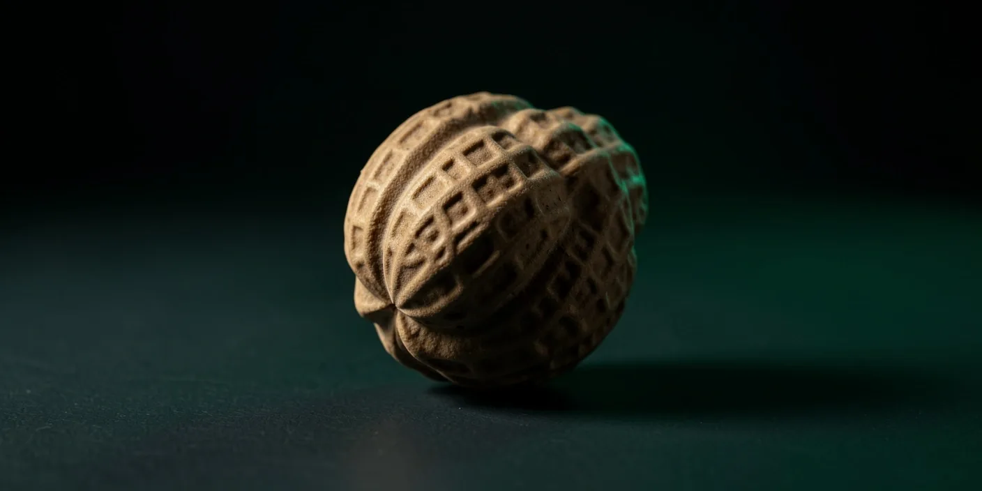 Peanut massage ball with detailed surface texture