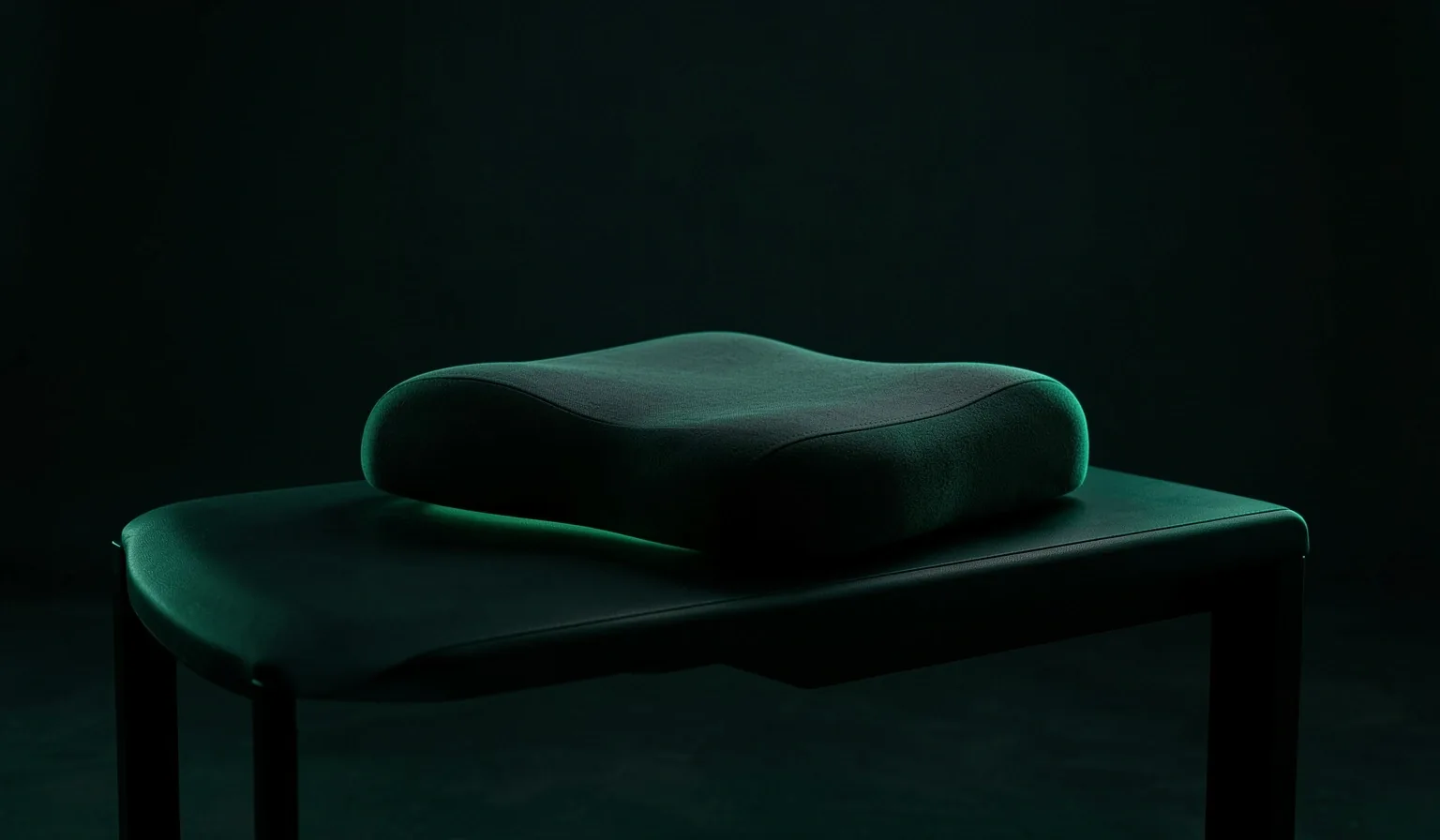 Back support cushion in studio lighting
